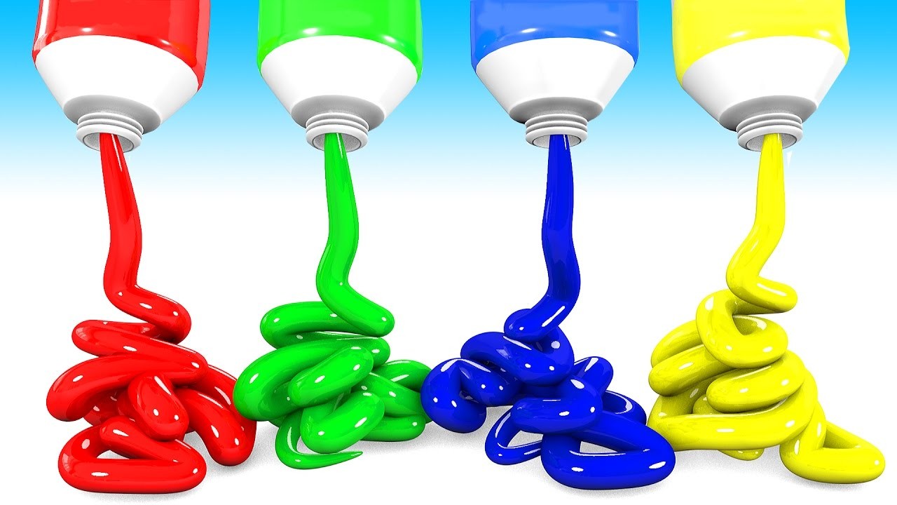 Learn Colors - Colorful Toothpastes and Candy for Children and Baby