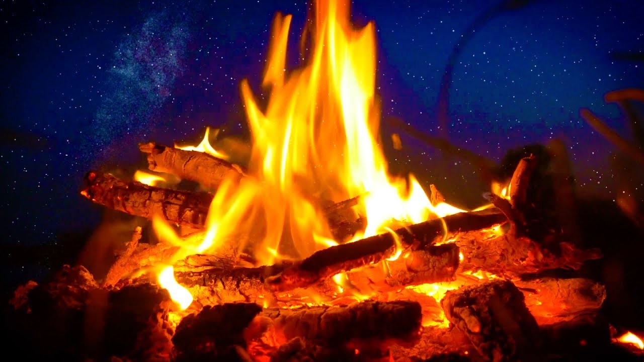 Campfire with night ambience