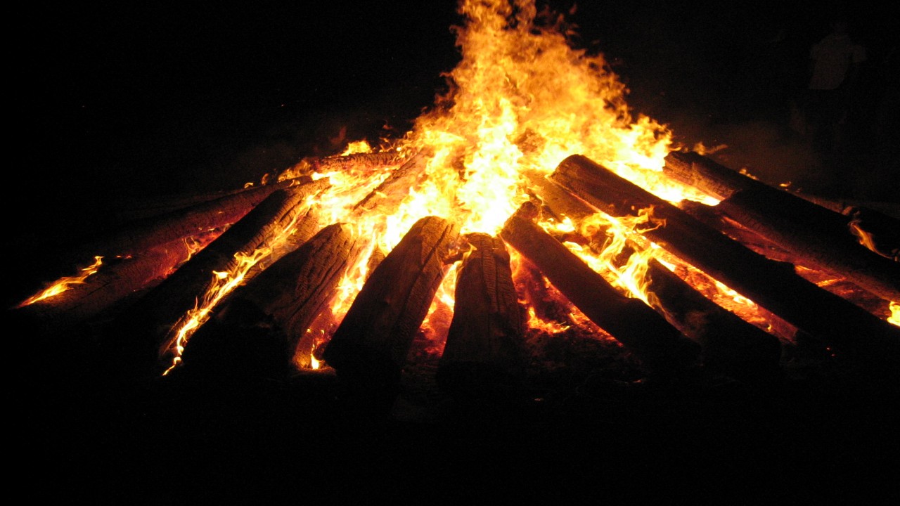 Midnight Bonfire Peaceful Ambient Video for Sleep and Meditation