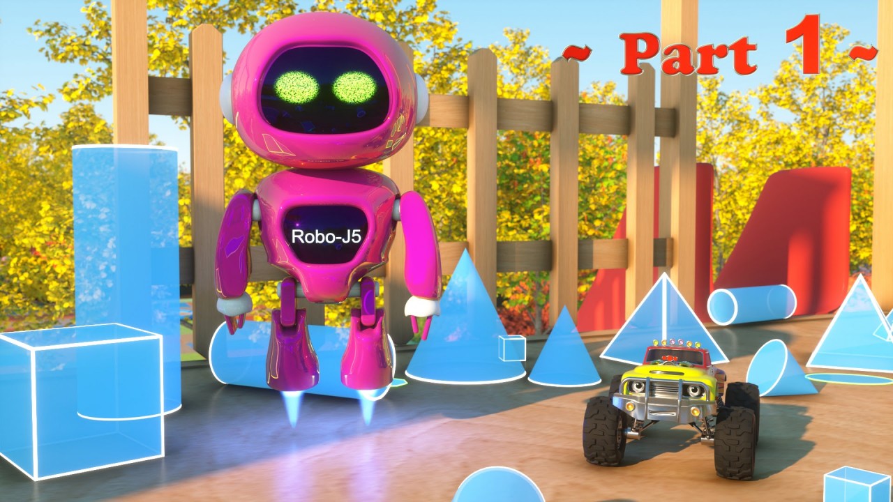 Learn Shapes with Robo-J5 the Robot And Bill the Monster Truck