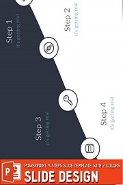 PowerPoint 4-Steps Slide Template with 2 colors - Slide Design