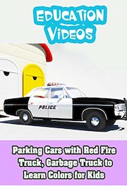 Parking Cars with Red Fire Truck, Garbage Truck to Learn Colors for Kids