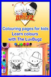 Colouring pages for kids, Learn Colours with The LuvBugz