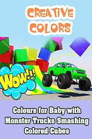 Colours for Baby with Monster Trucks Smashing Colored Cubes