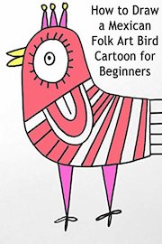 How to Draw a Mexican Folk Art Bird Cartoon for Beginners