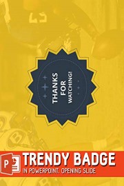 Trendy badge in Powerpoint. Opening slide