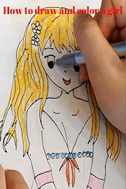 How to draw and color a Girl