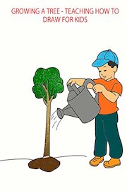 Growing a tree - Teaching how to draw for kids