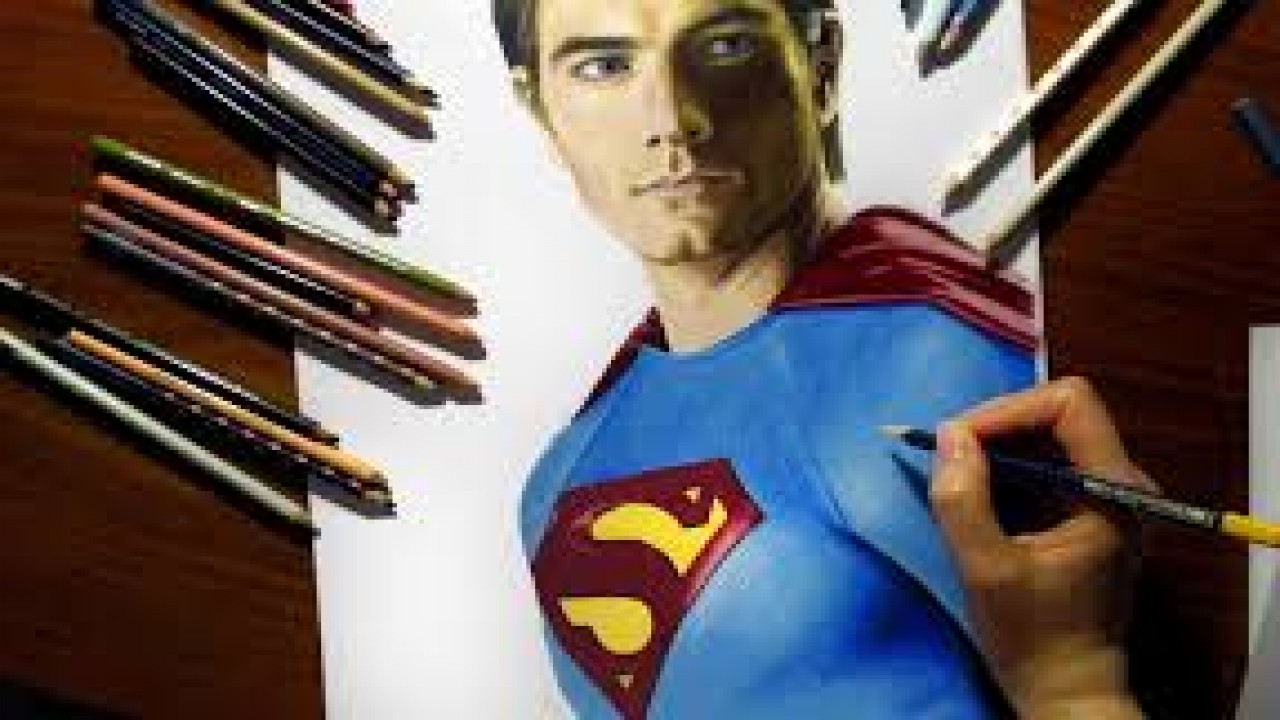 Time Lapse Drawing of Superman
