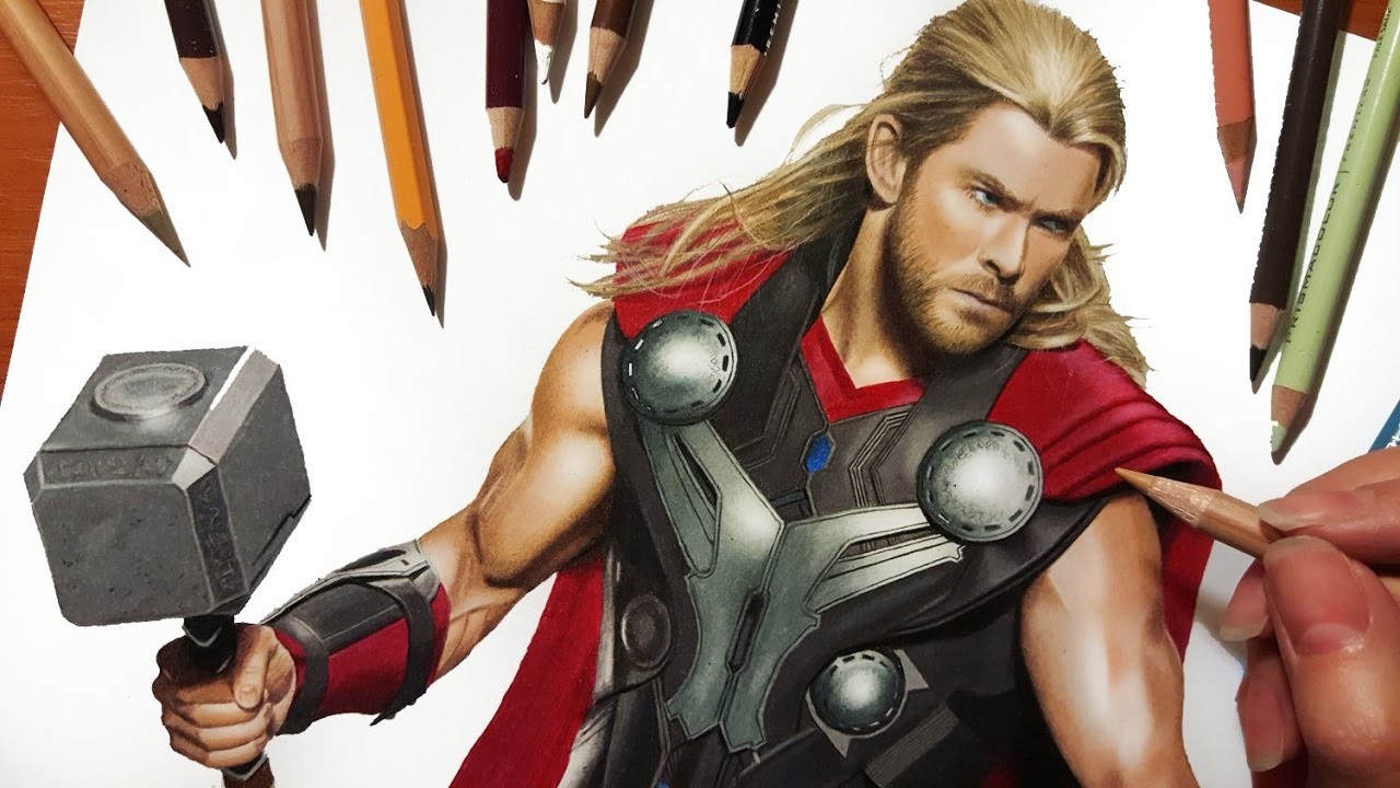 Time Lapse Drawing of Thor