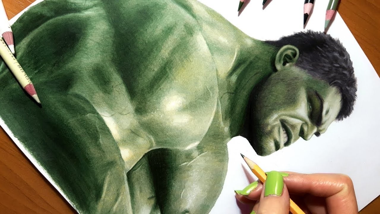 Time Lapse 3D Drawing: Hulk