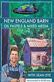 New England Barn: Oil Pastels & Mixed Media