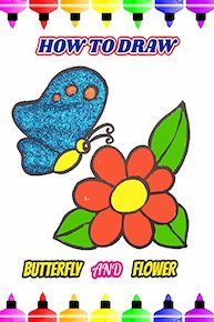 How To Draw Butterfly and Flower