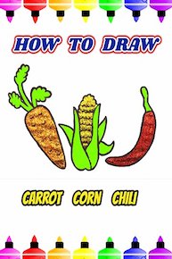 How To Draw Carrot, Corn, Chili