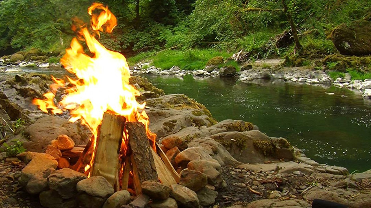 Campfire For Your Home - Campfire by the River with Music