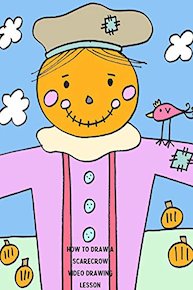 How to Draw a Scarecrow Video Drawing Lesson