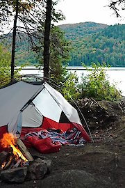 Camping by the lake