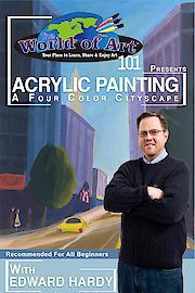 Acrylic Painting: A Four Color Cityscape