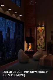 Zen Sleep: Light Rain on Window in Cozy Room