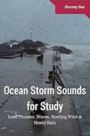 Ocean Storm Sounds for Study Loud Thunder, Wave, Howling Wind & Heavy Rain - Stormy Sea